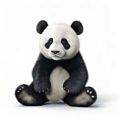 3D rendering of a cute baby panda sitting down