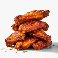 a stack of chicken wings with transparent background created with Generative Ai