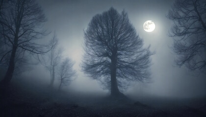 Sogno Nocturne- Il Silenzio Magico della Foresta sotto la Nebbia