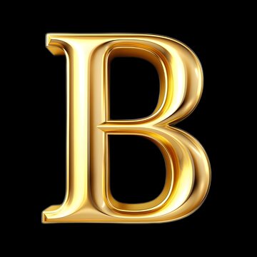 3d gold letter B