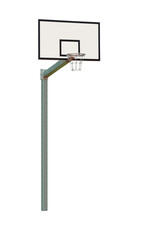 Basketball basket on a metal pole on isolated transparent background