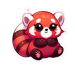 Generative AI Cute Little Red Panda Sticker, cute red panda sticker, Adorable little red panda stickers, Little red panda Sticker, funny red panda stickers, adorable little red panda stickers