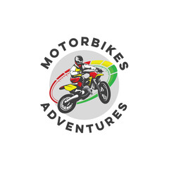 motocross racing logo template emblem