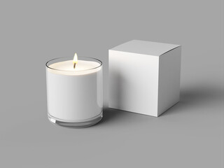 Realistic glass scented candle with box