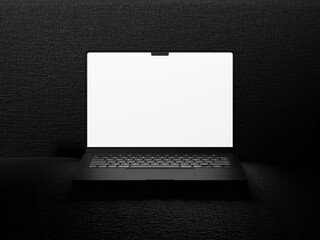 Laptop oppened realistic rendered front view