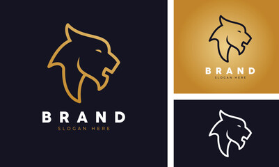 Lion Tiger Jaguar Simple Line Logo Design