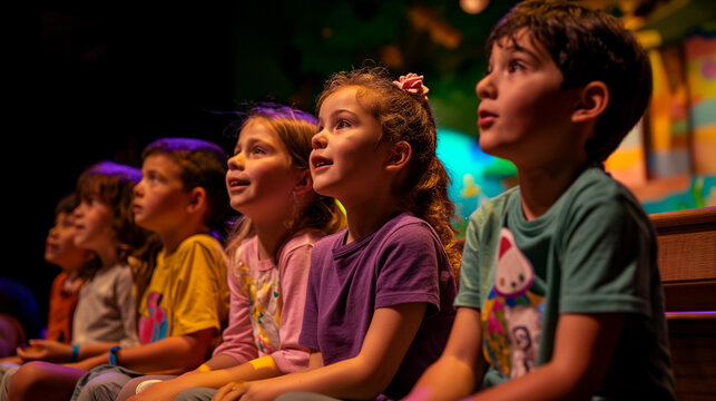 Children Acting Out A Fairy Tale In A School Theater