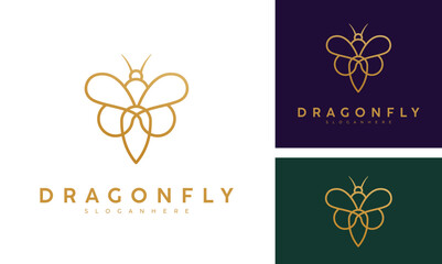 Dragonfly wings, Butterfly Insect logo design