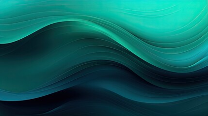 Black dark light jade petrol teal cyan sea blue green abstract wave wavy line background. Ombre gradient. Blue atoll color. Noise grain rough grungy. Matte shimmer metallic electric. Template design.