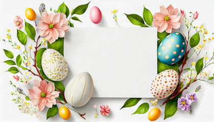 easter card with eggs