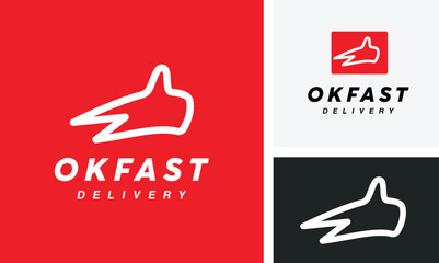 Ok Express Delivery Shipping Fast Cargo Logo Design