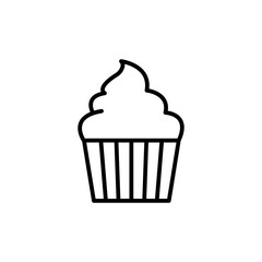 Cupcake vector line icon illustration.