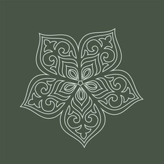 Vintage ornate linear ornaments in Kazakh traditional style. Asian floral designs. Abstract Asian elements of the national pattern of the ancient nomads of the Kyrgyz, Mongols, Kazakhs, Tatars.