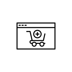 Online sales vector line icon illustration.