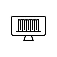 Online library vector line icon illustration.