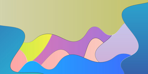 colorful gradient color curve abstract background with curved lines, colorful gradient color papercut background with curved shapes, abstract background with geometric lines.