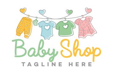 Modern baby shop logo. Vector illustration.