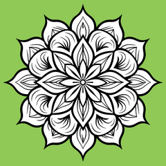 Mandala Adult Coloring Book Flower Line Art Vector Illustrations