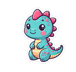 Generative AI Cute Little Dino Sticker, cute baby dinosaur sticker, cool little dinosaur stickers, lovely Little baby dinosaur Sticker, adorable little dinosaur stickers, adorable baby dino stickers