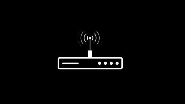 Network router line icon motion graphic animation .wifi router Icon of nice animated