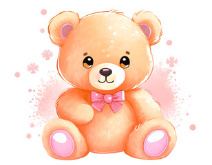 Peach fuzz colored teddy bear
