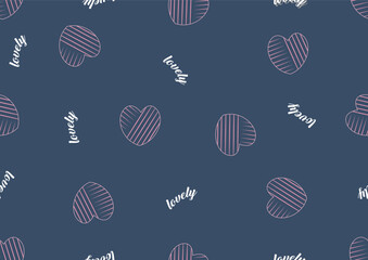 lovely lettering and hearts seamless patterns