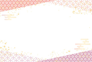 かわいい 　和柄フレーム 背景　年賀状