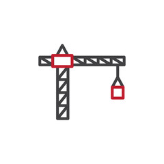 tower crane icon. sign for mobile concept and web design. outline vector icon. symbol, logo illustration. vector graphics.