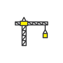 tower crane icon. sign for mobile concept and web design. outline vector icon. symbol, logo illustration. vector graphics.