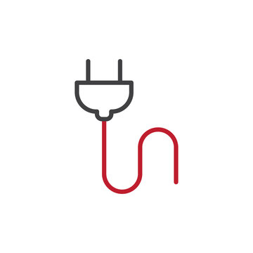 plug icon. sign for mobile concept and web design. outline vector icon. symbol, logo illustration. vector graphics.
