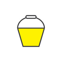 bucket icon. sign for mobile concept and web design. outline vector icon. symbol, logo illustration. vector graphics.
