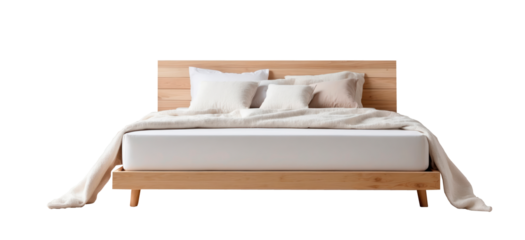 wooden bed isolated 