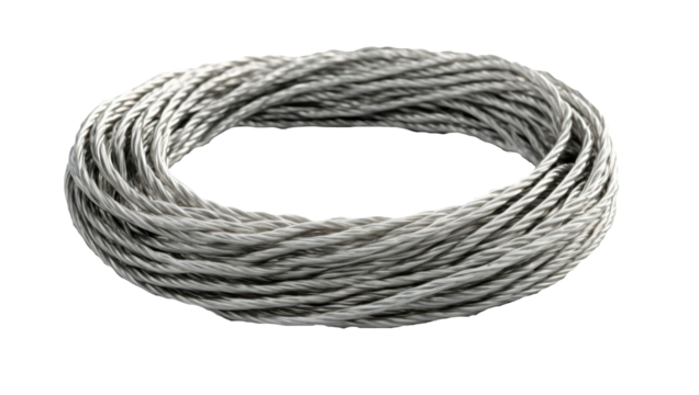 Roll of metal wire isolated