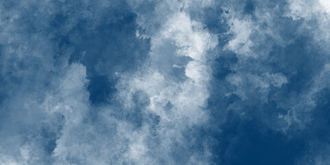 Colorful gradient ink colors wet effect hand drawn painted blue texture, Abstract brush painted border stain watercolor backdrop, Aquarelle paint blue paper textured canvas perfect for presentation.