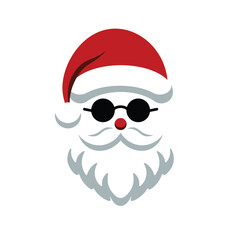 cool santa claus wearing sun glasses mascot vector design