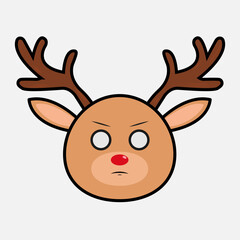 Obraz premium Vector illustration of deer in simple style with different emotions 