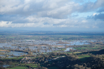 Fototapeta na wymiar Flooding across Shropshire, England.
