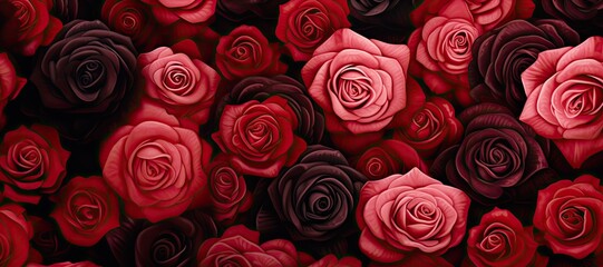 Valentines Day Red and Pink Rose Background