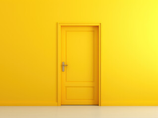 Closed doors are yellow, walls are yellow, house is a striking color