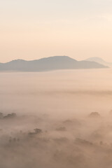 Obraz premium Panorama View of Sigiriya Rock Jungle at Sunrise