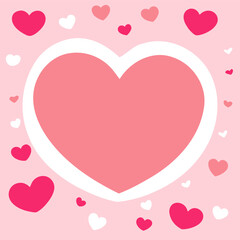 Happy cute sweet Valentine wallpaper pink background vector.