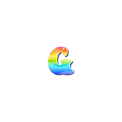 Colorful 3D rainbow letter G