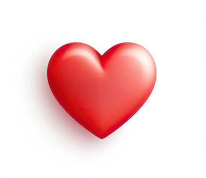 a red heart shape on white background stock photo - 5590735