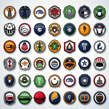 Collection of sports icons, badges and design elements. Vector illustration.