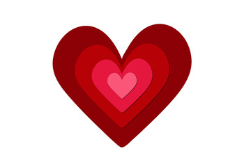 Paper-Cut Style Red Heart Transparent PNG 
