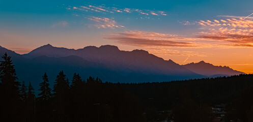 Alpine sunrise at Mount Patscherkofel, Innsbruck, Tyrol, Austria