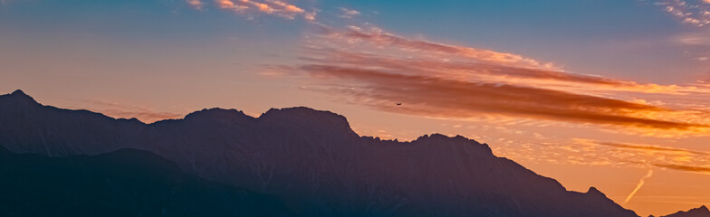 Obraz premium Alpine sunrise at Mount Patscherkofel, Innsbruck, Tyrol, Austria