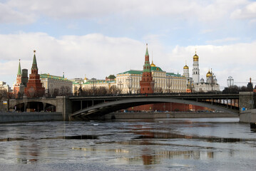 Obraz premium Moscow Kremlin architecture in winter
