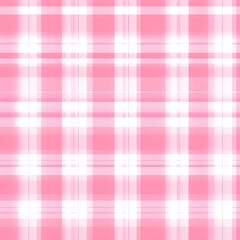 A seamless repeatable pattern of a classic tartan plaid design in pink and white