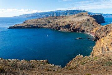 Beautiful colorful panoramic ocean view on the Peninsula of Sao Lourenco in Madeira